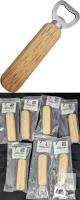 7 New Stainless Steel & Oak Bottle Openers 5.5" Long Ea