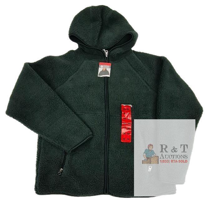 NEW Sierra Designs Sherpa Fleece Hoody Jacket, Women's Medium, Green, YKK Zipper, New with Tags