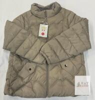 NEW FANMENG 3XL Light Brown Quilted Padded Winter Jacket, Zipper, Women's Plus Size Coat