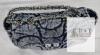 NEW Denim Chain Flap Shoulder Bag, Blue Abstract Print, Silver Hardware, 10.5"x7"x2.5" - 3