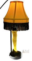 A Christmas Story APPROX 20" Leg Lamp Table Lamp &ndash; Yellow Shade, Black Fringe, Illuminated Leg, Iconic Design