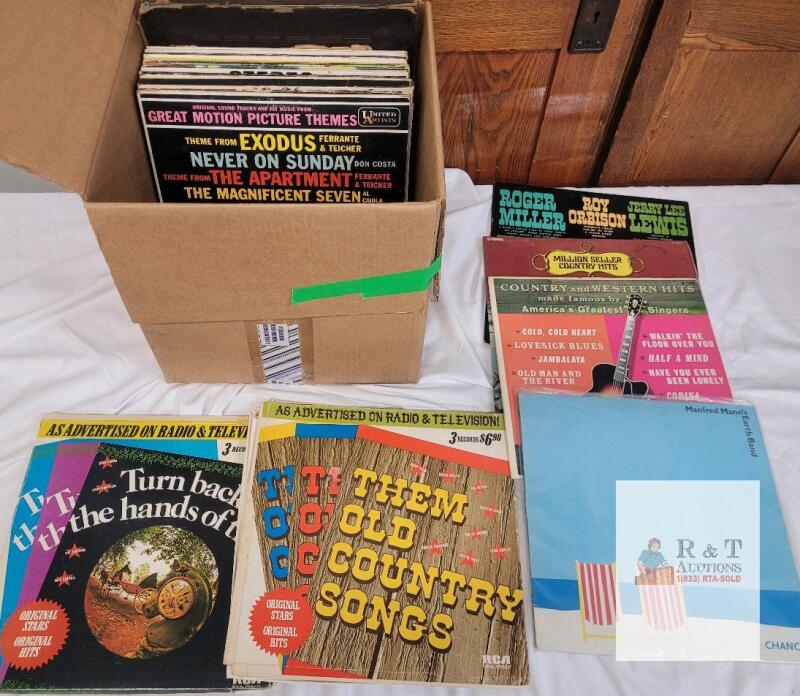 Box Lot 18+ Vintage LP Records &ndash; RCA, Country & Western, Movie Soundtracks, Manfred Mann