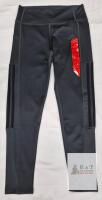 NEW Adidas Women's Medium Tight Fit Full Length Leggings Black with Side Pockets and Mesh Panels