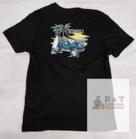 NEW O'Neill XXL Black Graphic Tee, Beach Buggy & Surfboard Design, Men's Short Sleeve, 100% Cotton