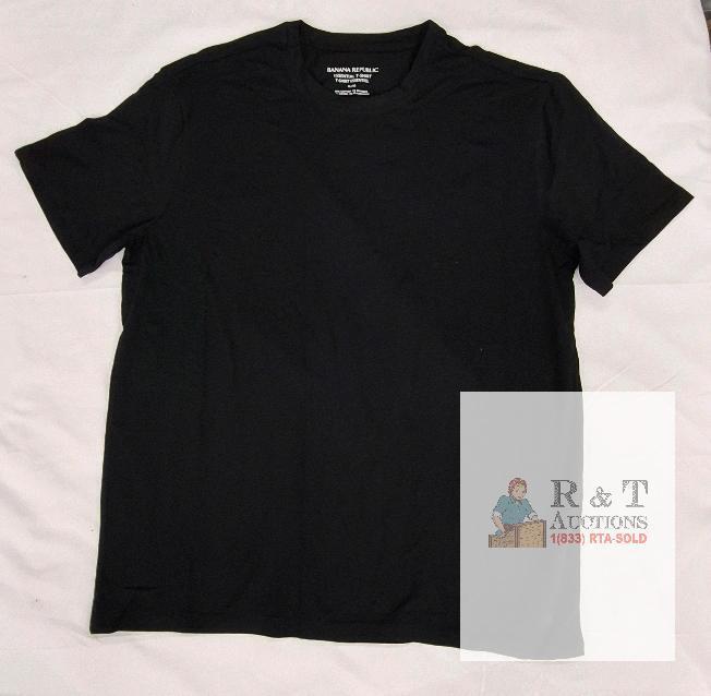NEW Banana Republic Essential T-Shirt Black XL Men's 95% Cotton 5% Spandex Crew Neck Short Sleeve