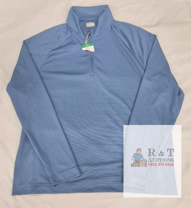 NEW Greg Norman Men's XL Light Blue Performance Quarter-Zip Pullover, Long Sleeve, New w/ Tags