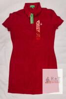 NEW United Colors of Benetton Red Polo Shirt Dress, Size M, Cotton, Short Sleeve, New with Tags