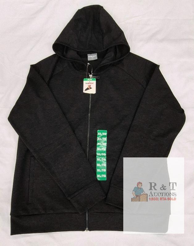 NEW 32 Degrees Heat Men's XL Full-Zip Hoodie, Black, Lightweight Thermal, New with Tags