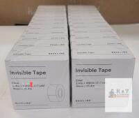 2 NEW BOXES Baseline Invisible Tape, Model BL58408, 3/4" x 1000", Boxed, Clear, UPC 718103371087