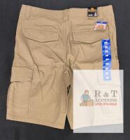 NEW BC Clothing Men's Cargo Shorts 36 Khaki, 98% Cotton 2% Spandex, Multiple Pockets, New with Tag