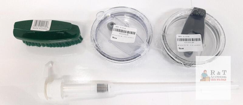 Drink Dispenser Pump Kit with 2 Airtight Lids (5.5"), Cleaning Brush, Made in China, X003S96LWR
