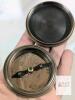 Brass Nautical Pocket Compass with Anchor Inlaid Wooden Box, 2" Diameter, Antique Finish - 2