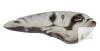 Signed K.M. 1961 Mid-Century Modern Glazed Pottery Catchall Ashtray Brown & White Freeform Dish