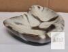 Signed K.M. 1961 Mid-Century Modern Glazed Pottery Catchall Ashtray Brown & White Freeform Dish - 2