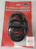 NEW Supercycle 6 ft Combination Cable Lock, 4-Digit, Model 73-3916-0, Black, Braided Steel