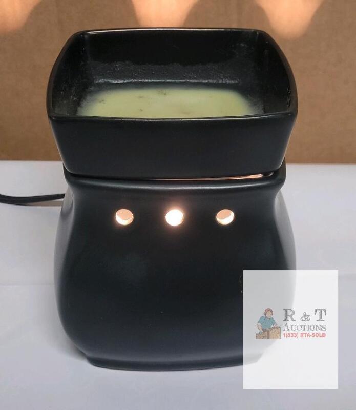 Scentsy Electric Wax Warmer, Matte Black Ceramic, 5.5" Tall, Removable Tray, Tested Working