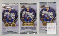 3 PACKS 2025-26 Upper Deck Series One NHL Hockey Card Pack, 4 Cards, Sealed, Young Guns Chase