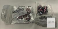 TSUGAMI Bling Pink Rhinestone Tire Valve Stem Caps &ndash; 4pc, Circular & Spiked Styles, Universal Fit