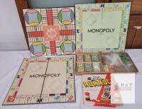 Vintage Monopoly by Parker Brothers, 1940 Rummoli Copp Clark, Parcheesi-Style Game Set