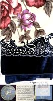 Sofari Collection S.C.L Korean Mink Blanket - 78"x88", 100% Acrylic, Floral, Made in Korea