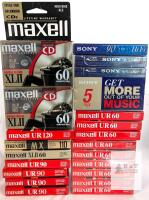 Sony & Maxell Cassette Tape Lot &ndash; Normal/High/Metal Bias, 60&ndash;120 Min, Factory Sealed