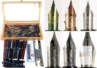 Sheaffer & Parker Fountain Pen Collection, Pens, Assorted Nibs & Cartridges, Wood Box