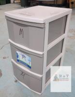Blue Planet 3-Drawer Storage Tower, 16.5"x13.75"x26.5", Plastic, Grey/White, Recycled Content