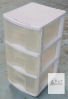 Plastic 3-Drawer Rolling Storage Organizer White/Translucent, 24.5"x14.25"x12.5", Wheels, Sterilite Style