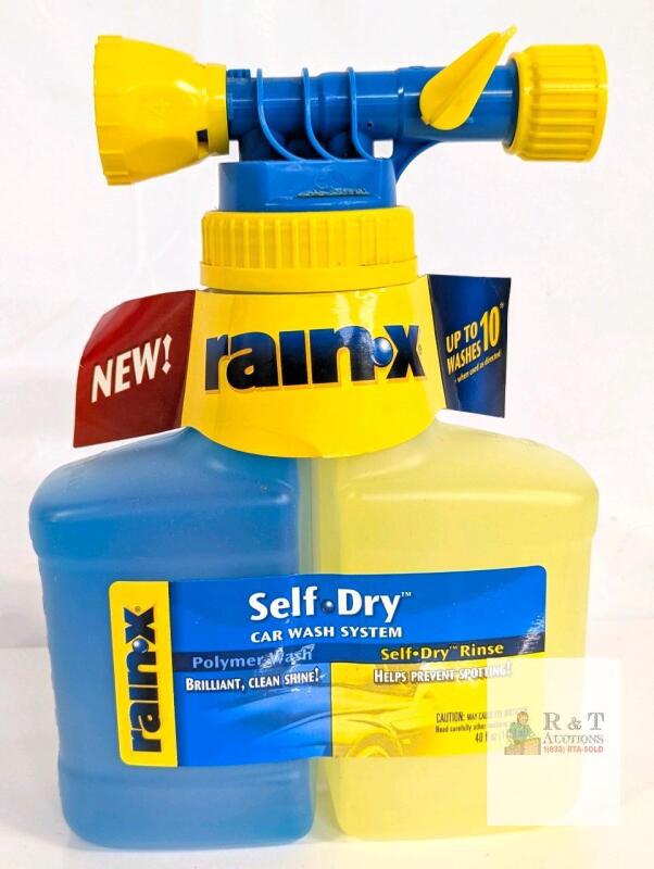 Rain-X Self-Dry Car Wash System, Hose Sprayer, 40 fl oz, Up to 10 Washes, Spot-Free Rinse