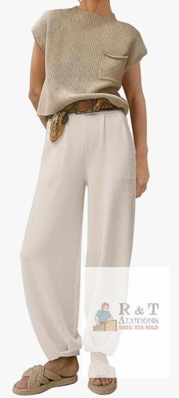 New sz Small Womens Two Piece Outfit Sweatsuits Sets Knit Pullover Tops High Waisted Pants LoungeWear Tracksuit Matching Sets