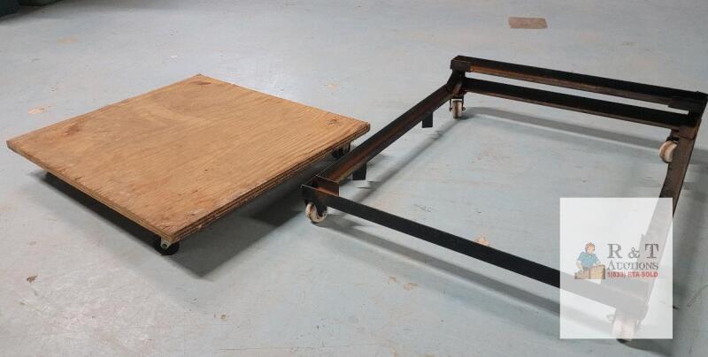 36"x36" Flat Plywood Platform Dolly & 42"x33" Steel Open Frame Dolly, Swivel Casters, 600 lb Cap