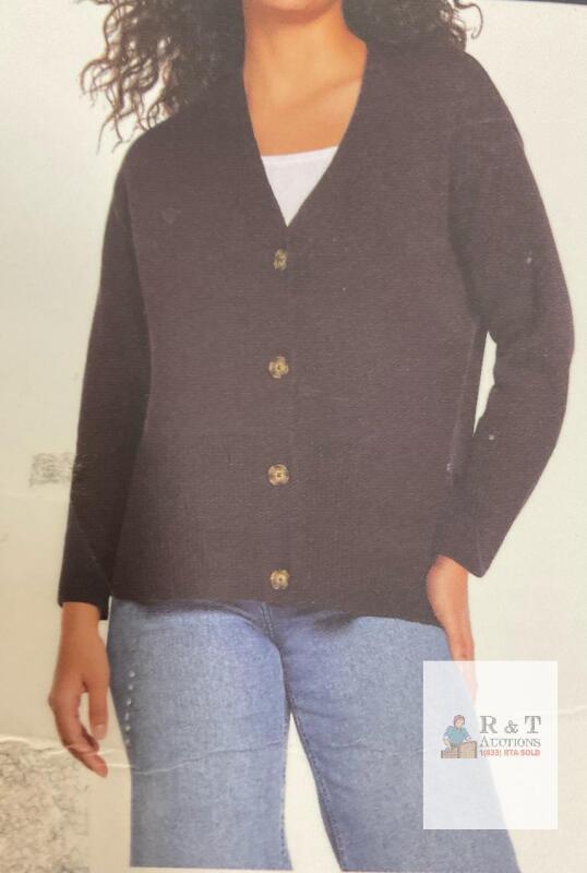 NEW GAP Women's Medium Cardigan Sweater, Dark Brown, 4-Button, Long Sleeve, Cotton, Made in Cambodia