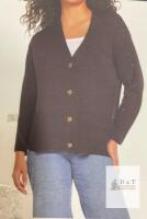 NEW GAP Women's Medium Cardigan Sweater, Dark Brown, 4-Button, Long Sleeve, Cotton, Made in Cambodia