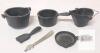 Antique Queen Cast Iron Toy Stove with Pots, Skillet & Utensils, Kenton, c.1920s, 6" Tall - 5