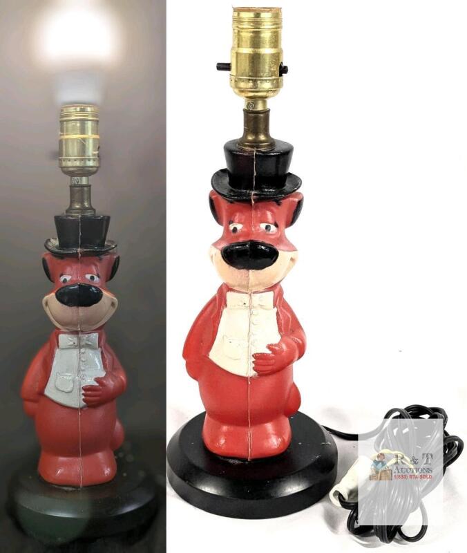 Vintage Hanna-Barbera Huckleberry Hound Table Lamp, APPROX 12.5" Tall, Tested Working, 1960s Collectible,tested functional