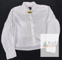 NEW GAP Women&rsquo;s White Cotton Button-Up Shirt, Small, Long Sleeve, New with Tags, Made in Cambodia
