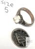 Sterling Silver Size 5 Oval Solitaire Ring 925 Marked, Clear Gemstone, Prong Setting - 2