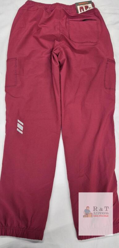 NEW Merrell XS Women's Burgundy Hiking Pants, Elastic Waist, Polyester Stretch, Cargo Pockets, Reflective