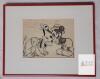 Framed Walt Disney Studios Animation Sketch: Mickey Mouse & Pluto, Scene 6a, approx 15.5"x12.5"