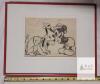 Framed Walt Disney Studios Animation Sketch: Mickey Mouse & Pluto, Scene 6a, approx 15.5"x12.5" - 3