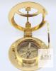 New 2.5" Solid Brass Combination Sundial & Compass in Wooden Box Latch Styles Vary - 3