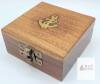 New 2.5" Solid Brass Combination Sundial & Compass in Wooden Box Latch Styles Vary - 6