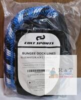NEW Colt Sports 5 ft Bungee Dock Lines 1-Pack Blue/White Black, Polypropylene, Adjustable Loops