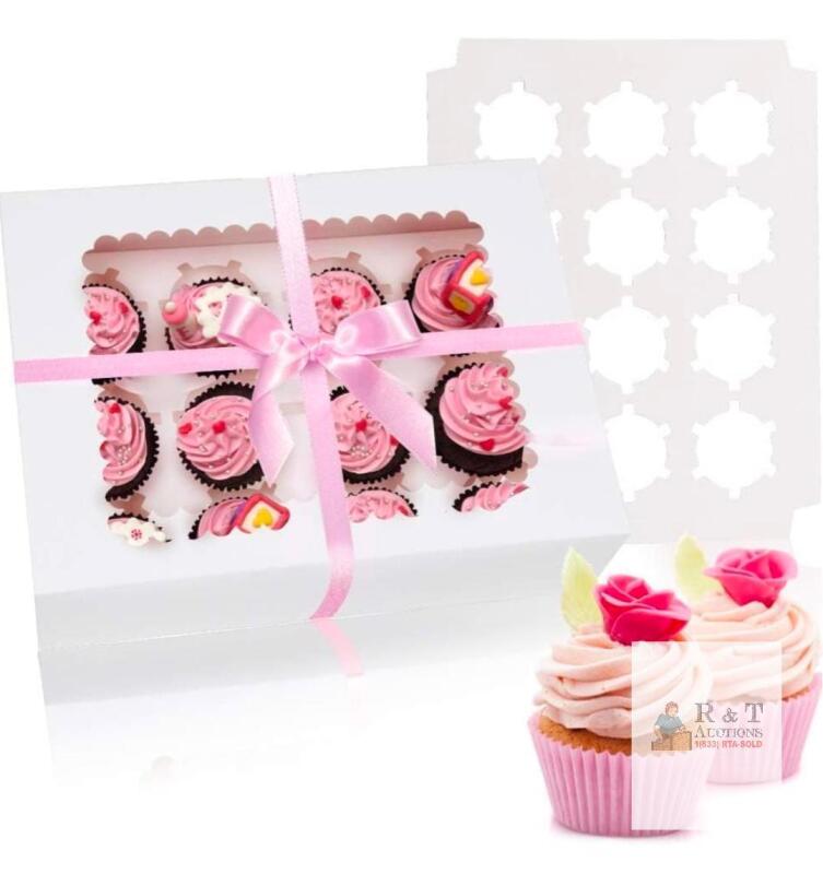 15 New: Cupcake Boxes - Each Box Holds 12 Cupcakes - With Window and Insert - Also Works With Muffins and Pastries