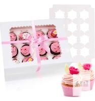 15 New: Cupcake Boxes - Each Box Holds 12 Cupcakes - With Window and Insert - Also Works With Muffins and Pastries