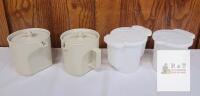 Tupperware Vintage Canadian Creamer Pitchers & Syrup Dispensers Set, 16 oz, 4-Piece