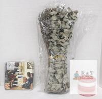 Decor Set: Dried Eucalyptus Bouquet, ihr Holiday Napkins,Red Ribbon X0042PUTDX