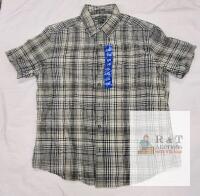 NEW Eddie Bauer Classic Fit Men&rsquo;s Large Black/Gray Plaid Cotton Short Sleeve Button-Down Shirt