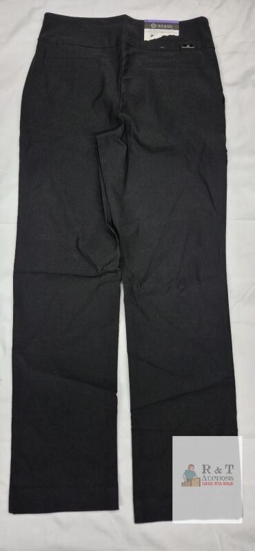 NEW S.C.& CO. Pull-On Straight Leg Pants, Tummy Control, Size 4, Black, 30&rdquo; Inseam