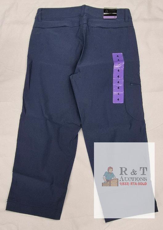 NEW Sierra Designs Women's Hiking Pants Size 4, Slate Blue, Zipper Cargo Pocket, Stretch Nylon Blend